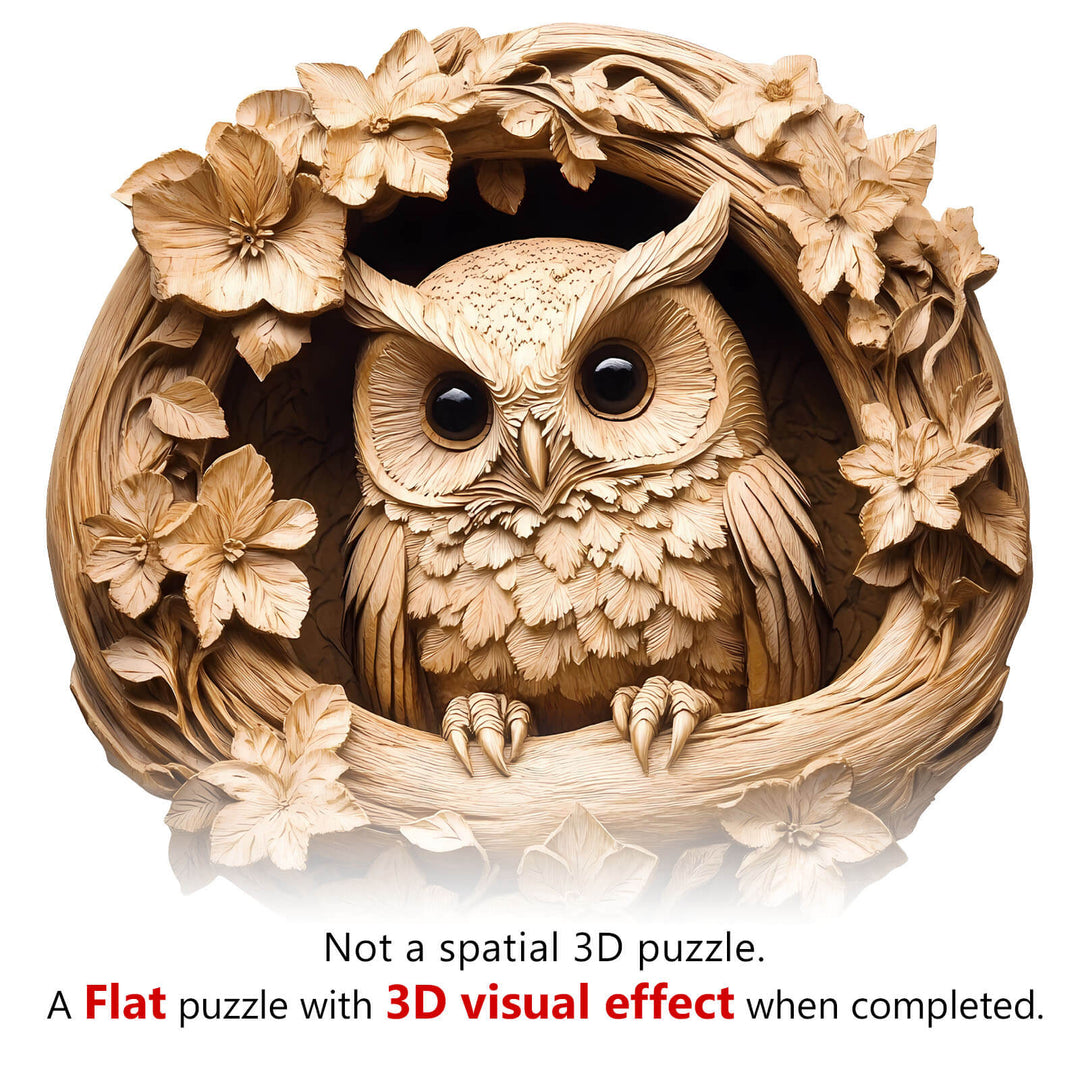 3D Owl-1 Wooden Jigsaw Puzzle - Woodbests