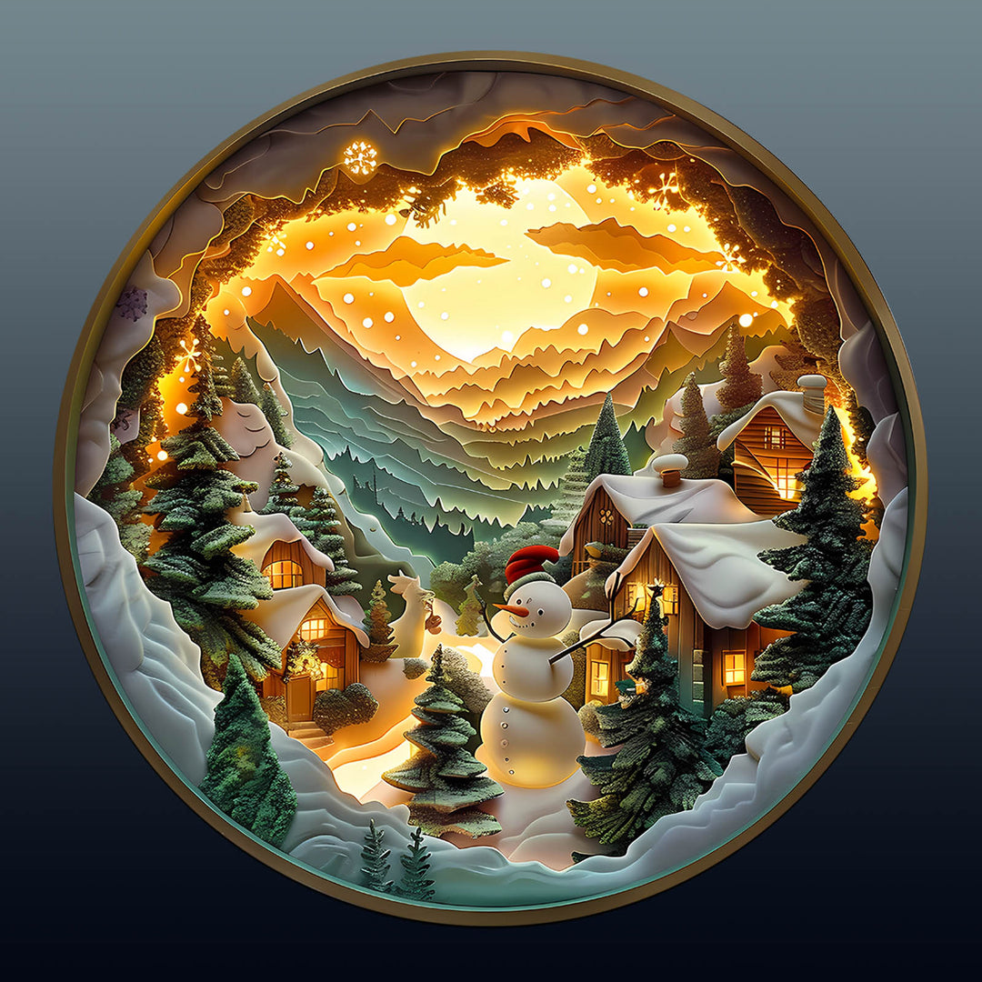 3D Christmas Village Wooden Jigsaw Puzzle - Woodbests