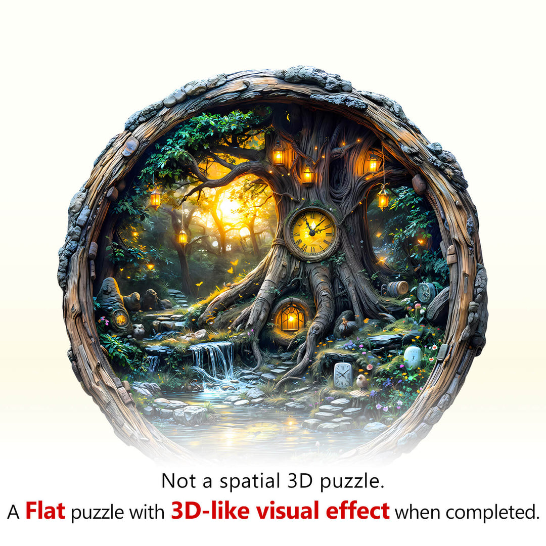 Zauber-Zeit-Baum Holzpuzzle