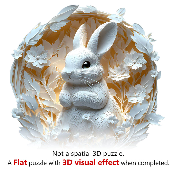 3D Paper Rabbit Wooden Jigsaw Puzzle - By Woodbests