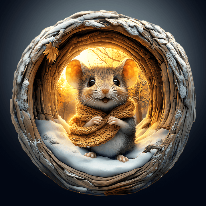 3D Cave Mouse Wooden Jigsaw Puzzle - Woodbests