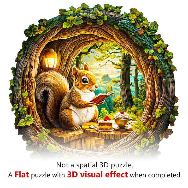 3D Squirrel in The Cave-1 Wooden Jigsaw Puzzle - By Woodbests
