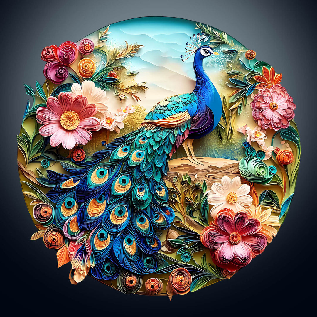 3D Colorful Peacock Wooden Jigsaw Puzzle - By Woodbests
