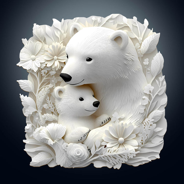 Eisbärenfamilie Holzpuzzle