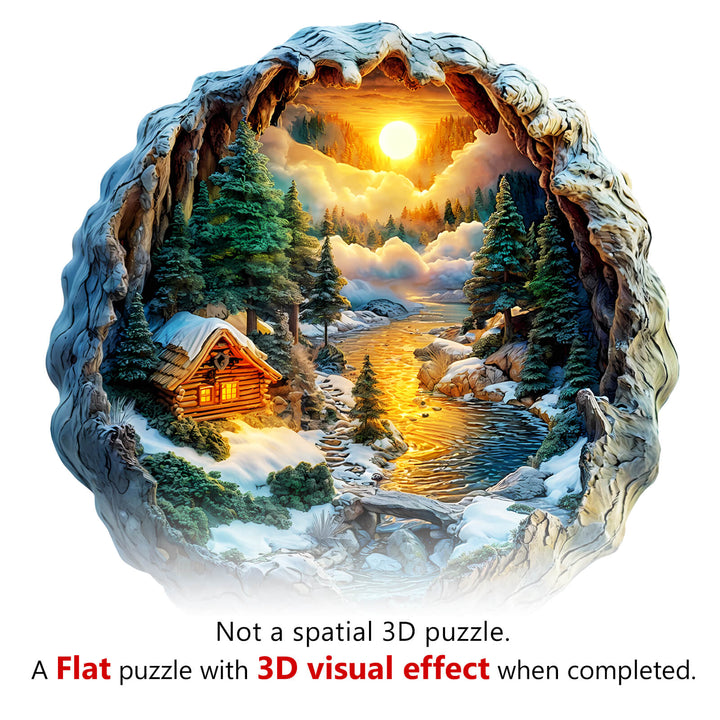 3D Winter Scene Wooden Jigsaw Puzzle - By Woodbests