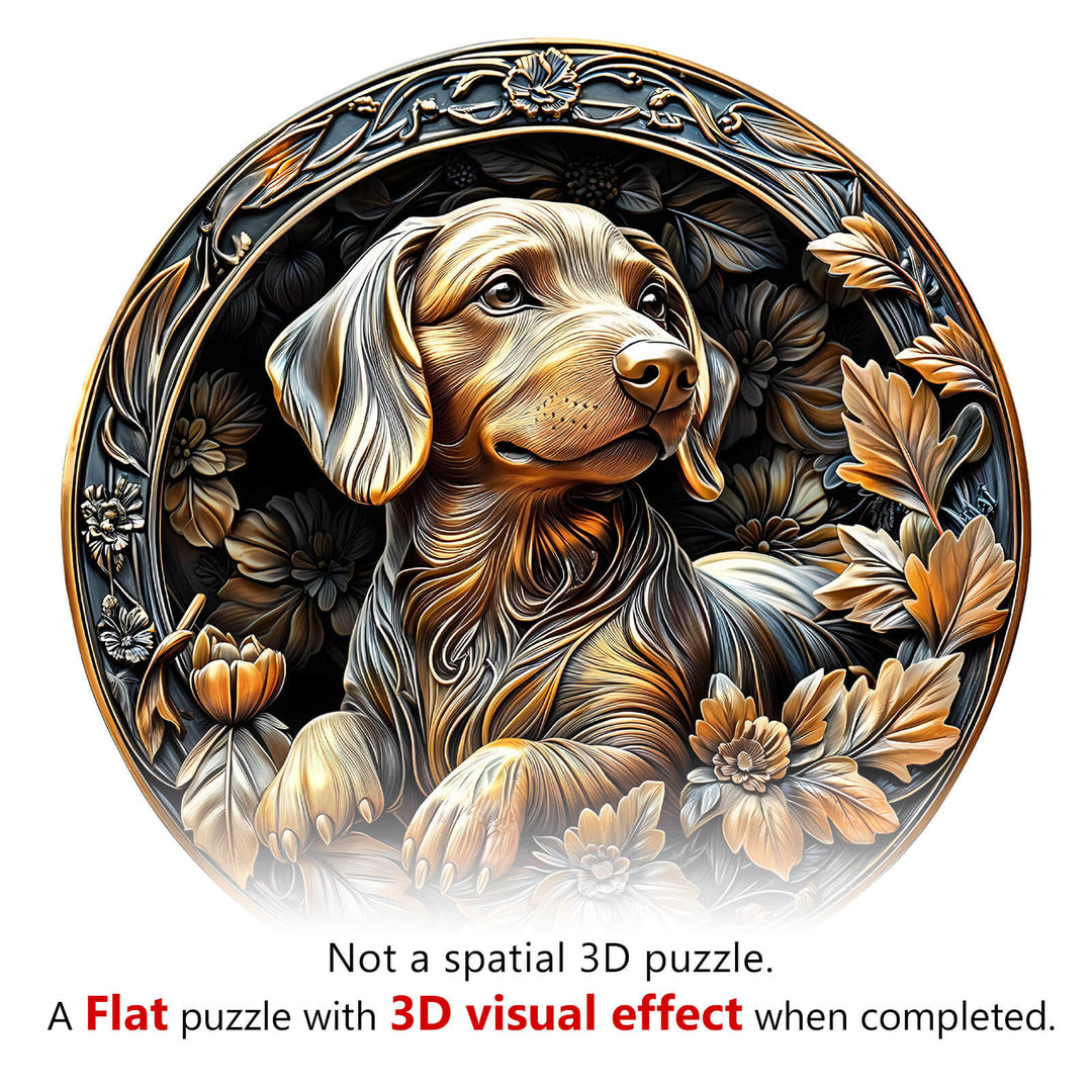 3D Metal Dachshund Wooden Jigsaw Puzzle - Woodbests