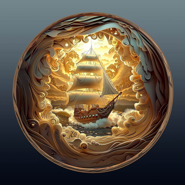 3D Sailing-1 Wooden Jigsaw Puzzle - By Woodbests