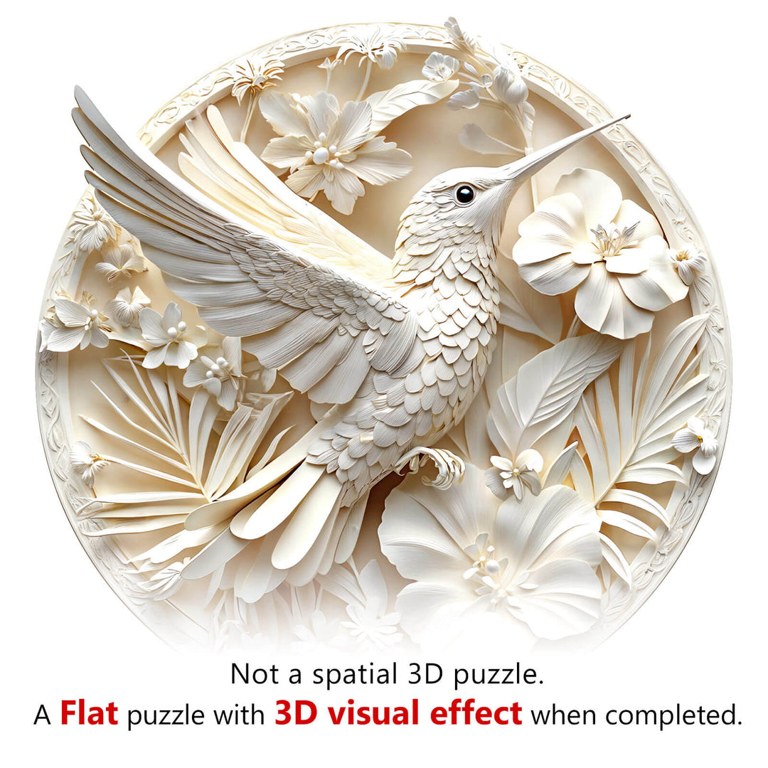 Papier-Kolibri 2 Holzpuzzle