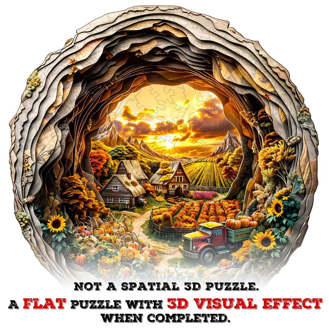 3D Autumn Farm-2 Wooden Jigsaw Puzzle - Woodbests