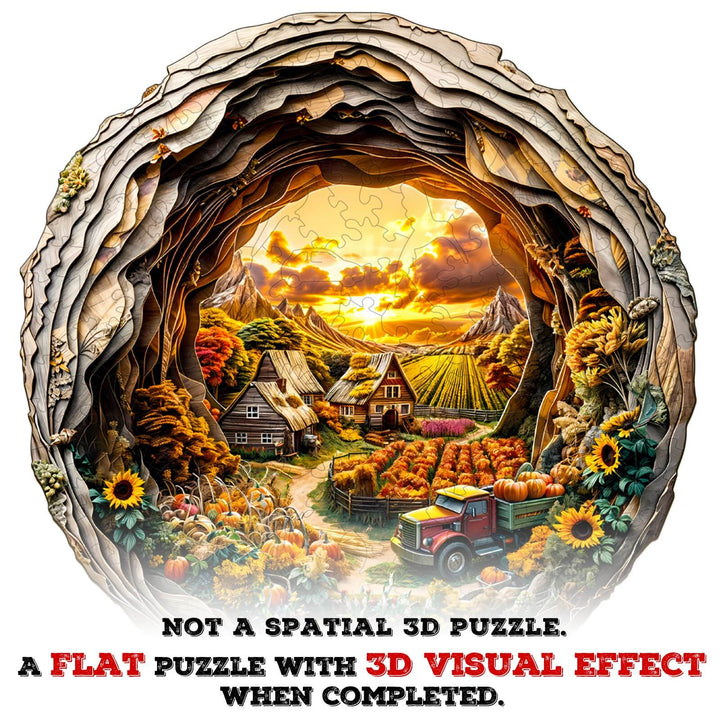 3D Autumn Farm-2 Wooden Jigsaw Puzzle - Woodbests