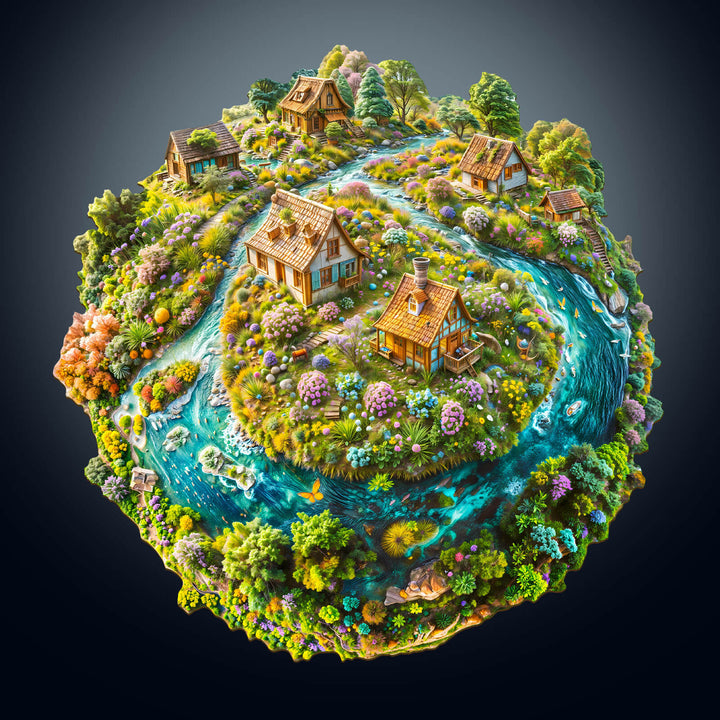 Nachhaltige Erde Holzpuzzle