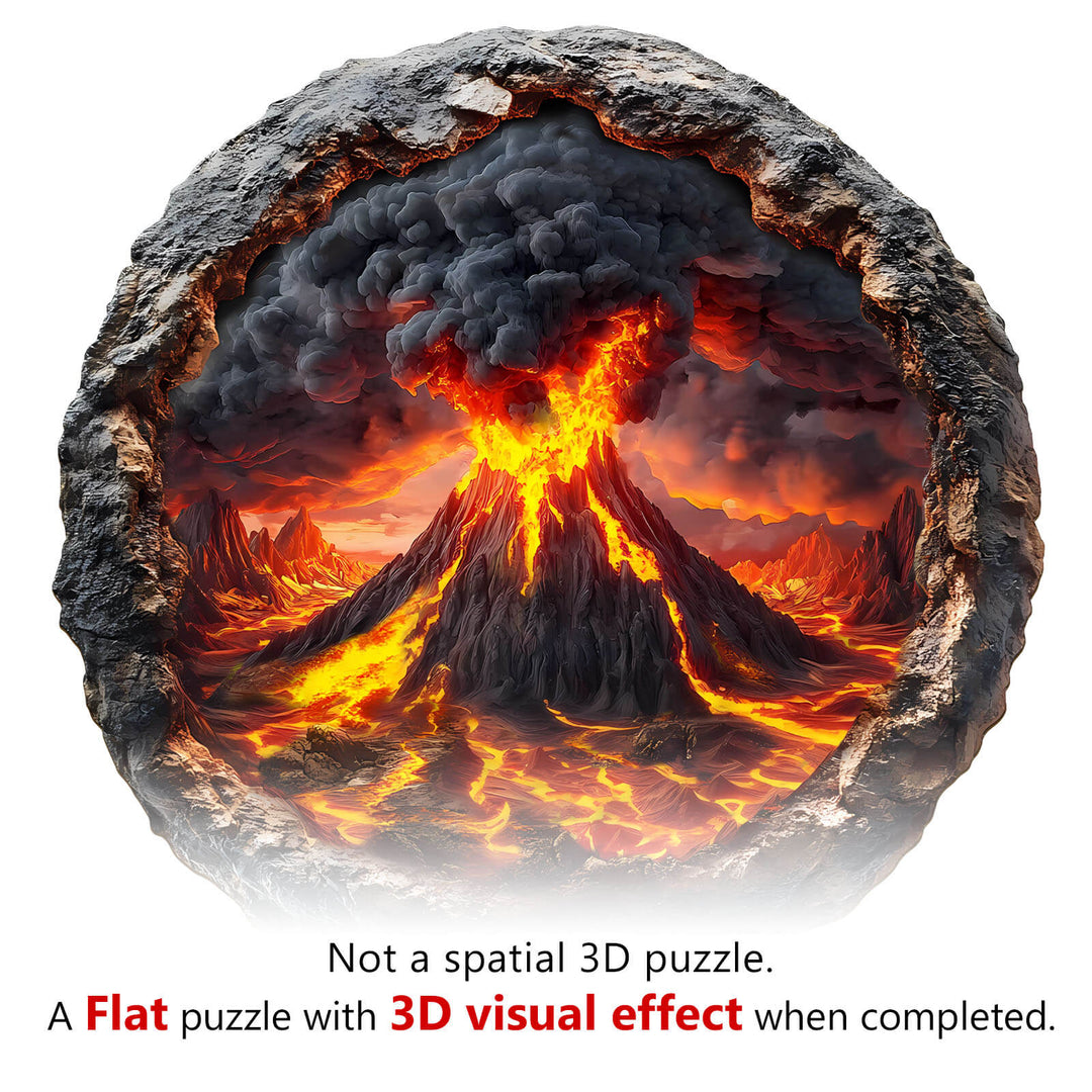 3D Volcanic Eruption Wooden Jigsaw Puzzle - Woodbests