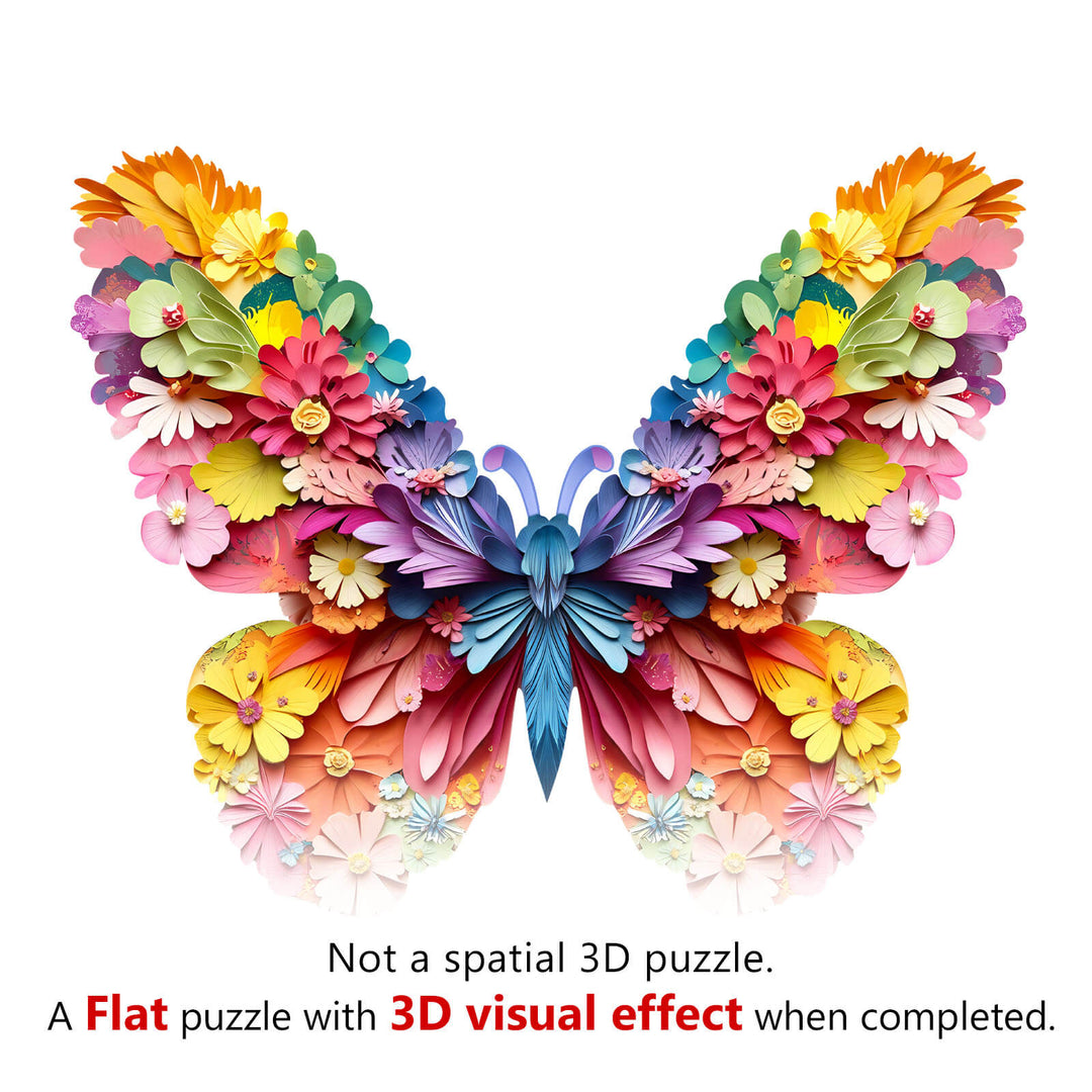 3D Colorful Butterfly Wooden Jigsaw Puzzle - By Woodbests