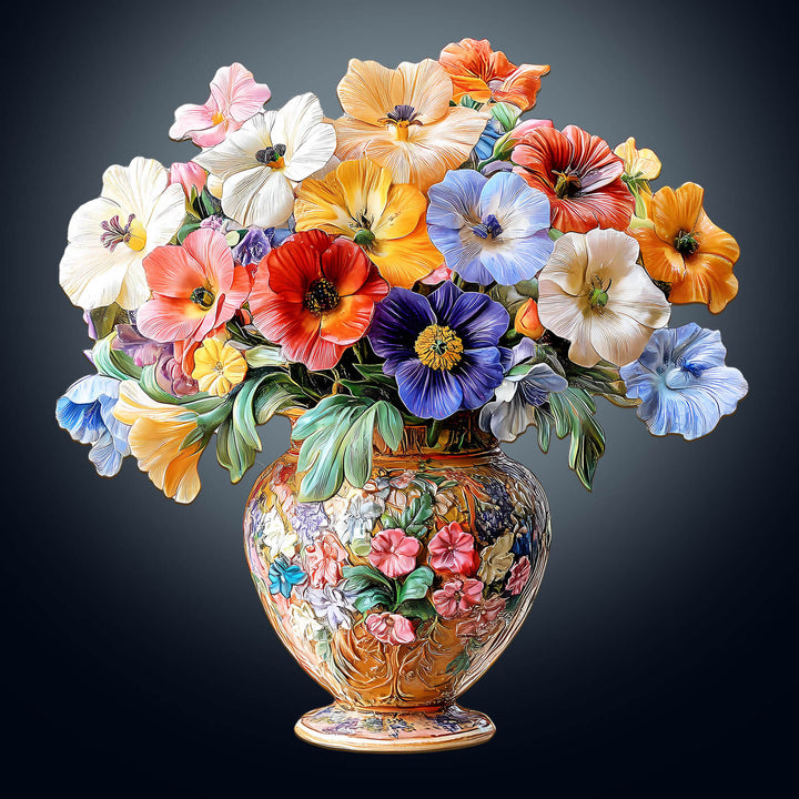 Vintage-Blumen Holzpuzzle