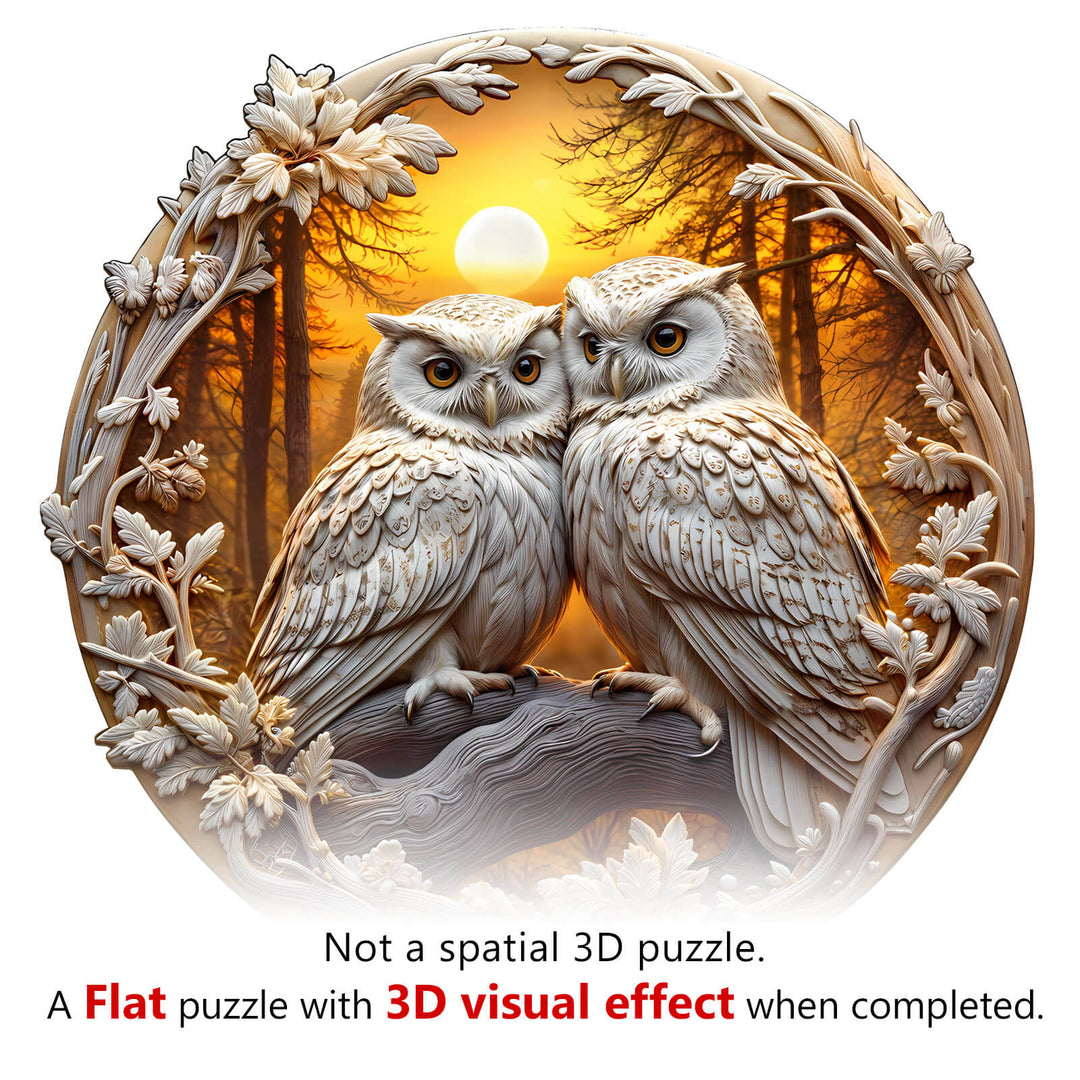 Eulen 3 Holzpuzzle