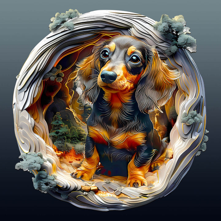3D Dachshund-1 Wooden Jigsaw Puzzle - Woodbests