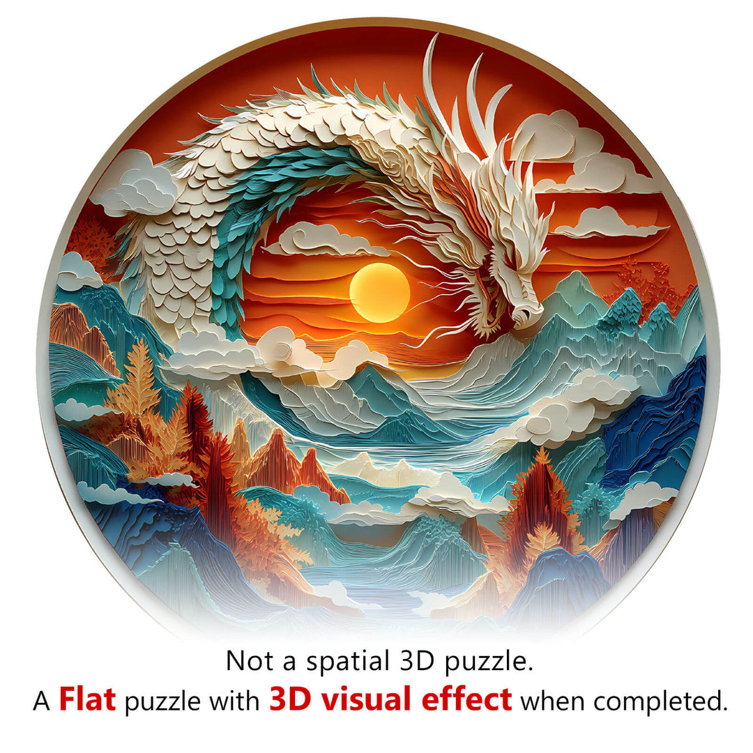 3D Colorful Dragon-1 Wooden Jigsaw Puzzle - By Woodbests