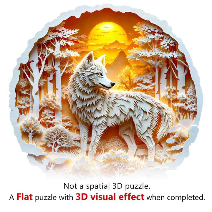 3D Wolf-2 Wooden Jigsaw Puzzle - Woodbests