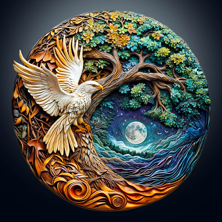 3D White Eagle-1 Wooden Jigsaw Puzzle - Woodbests