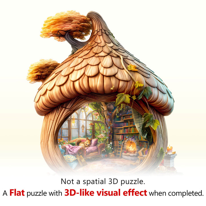 Eichhörnchen-Haus Holzpuzzle