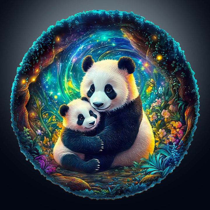 3D Pandafamilie Holzpuzzle