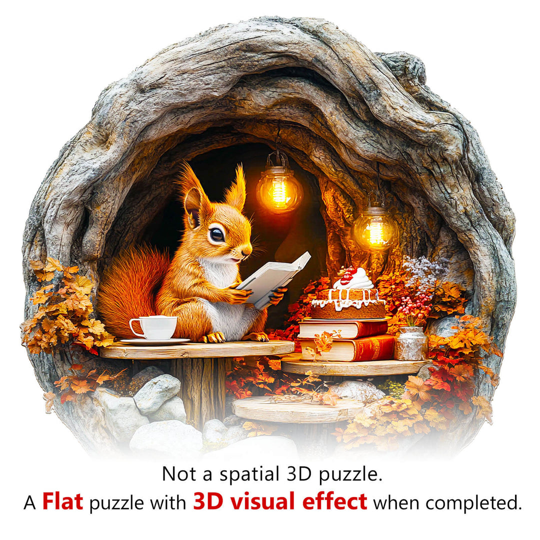 3D Burrow Squirrel Wooden Jigsaw Puzzle - By Woodbests