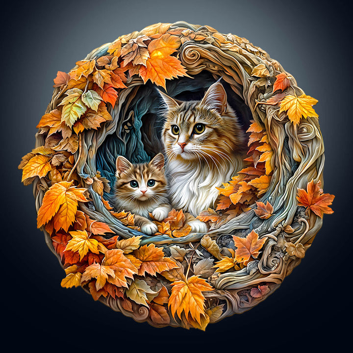 3D Mutterkatze Holzpuzzle