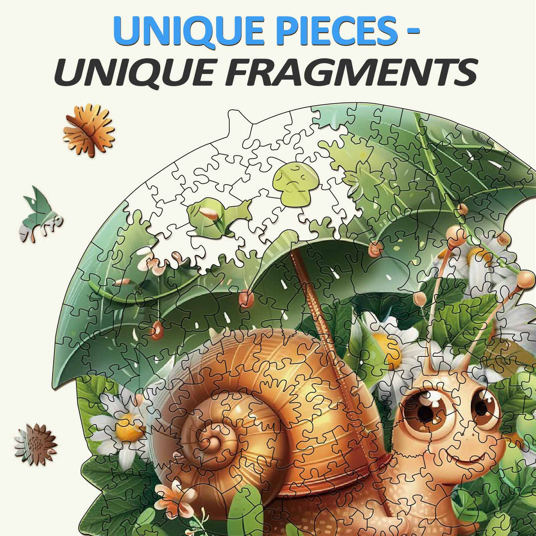 Gemütliche Schnecke Holzpuzzle