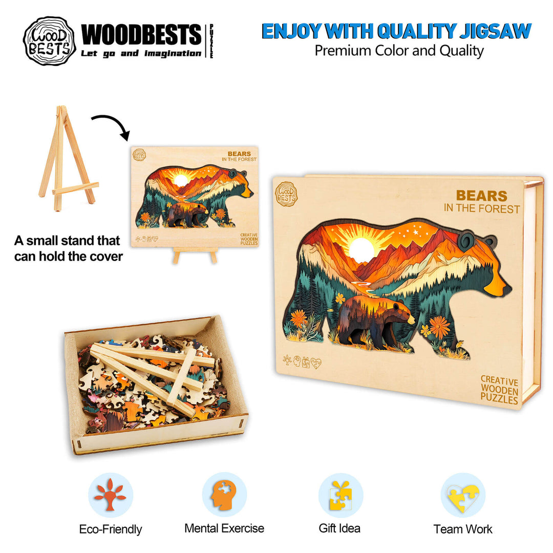 Bären im Wald Holzpuzzle