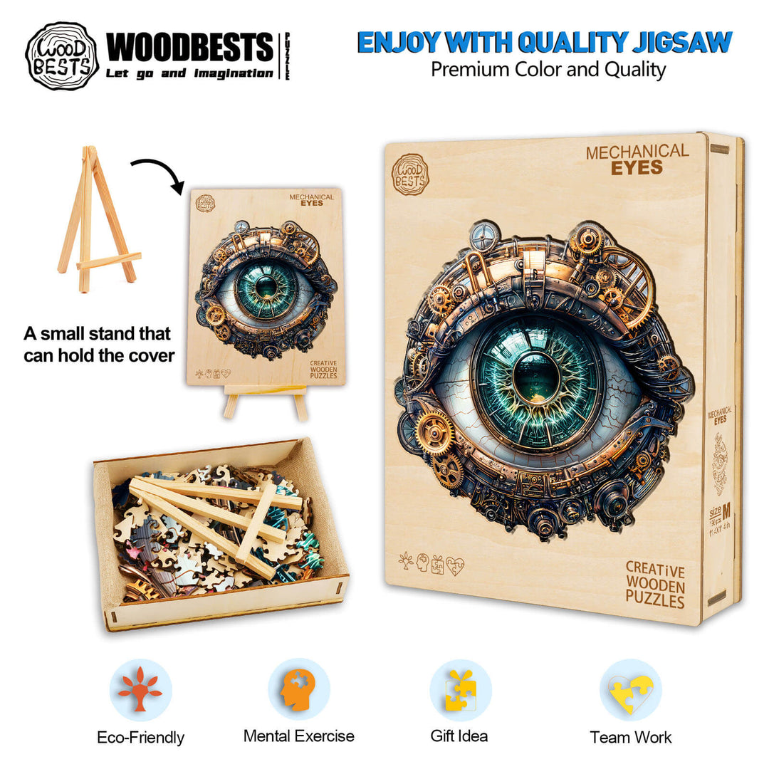 3D Roboter-Augen Holzpuzzle