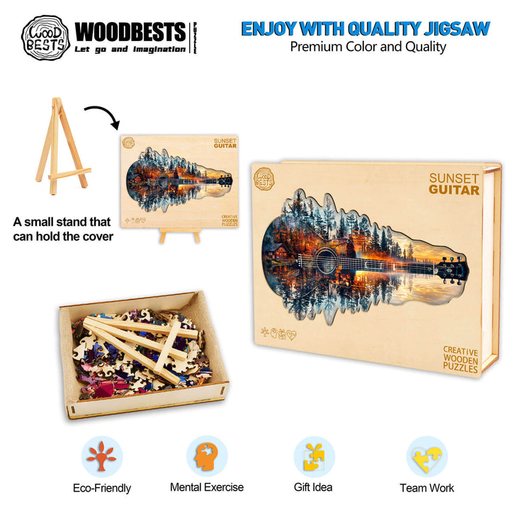 Abendrot-Gitarren Holzpuzzle