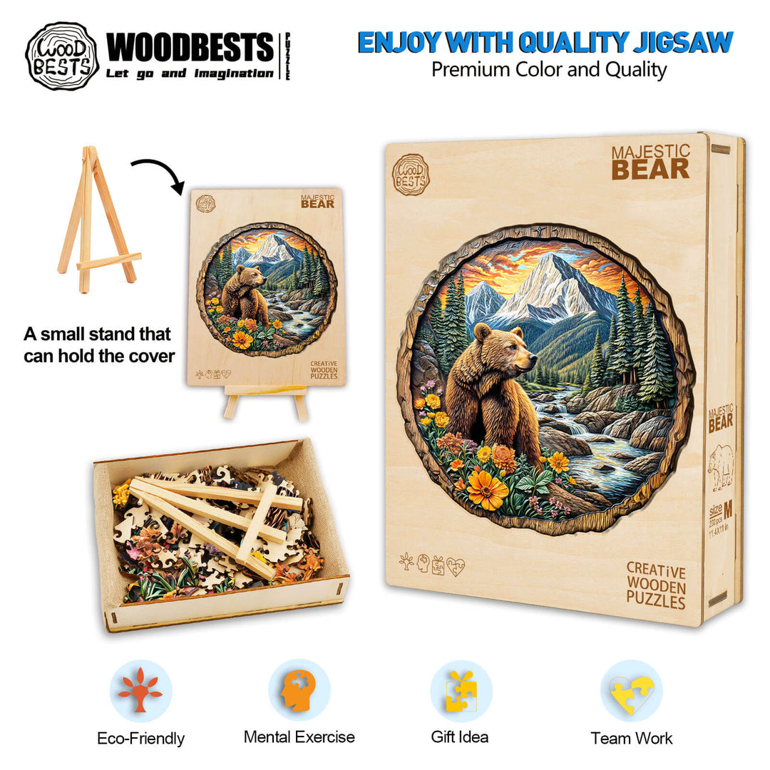 Der Majestätische Bär Holzpuzzle