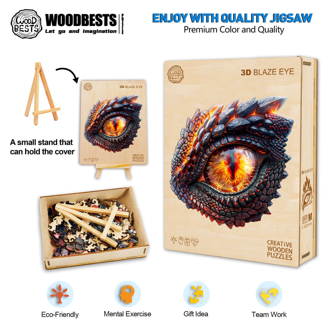 3D Flammenauge Holzpuzzle