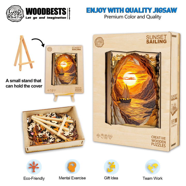 3D Abendsegeln Holzpuzzle