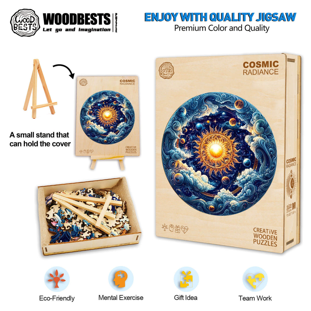 Kosmische Strahlkraft Holzpuzzle