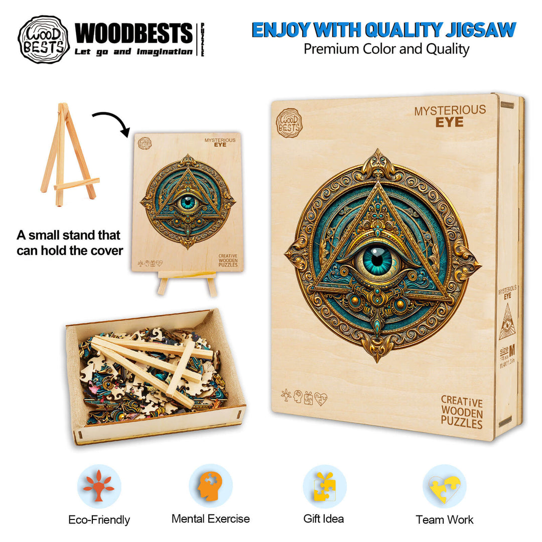Geheimnisvolles Auge Holzpuzzle