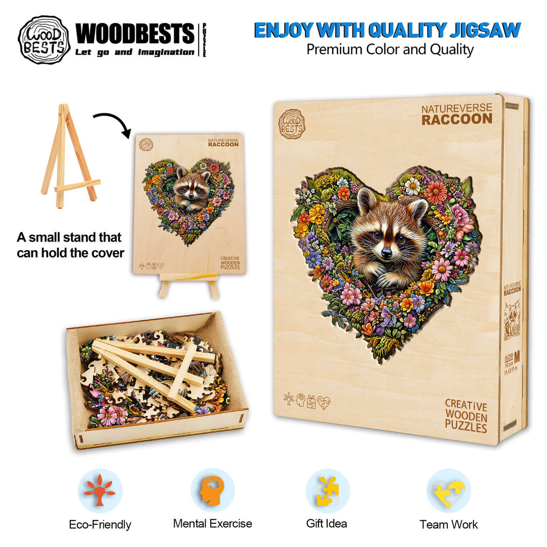 Waschbär-Wunderwelt Holzpuzzle