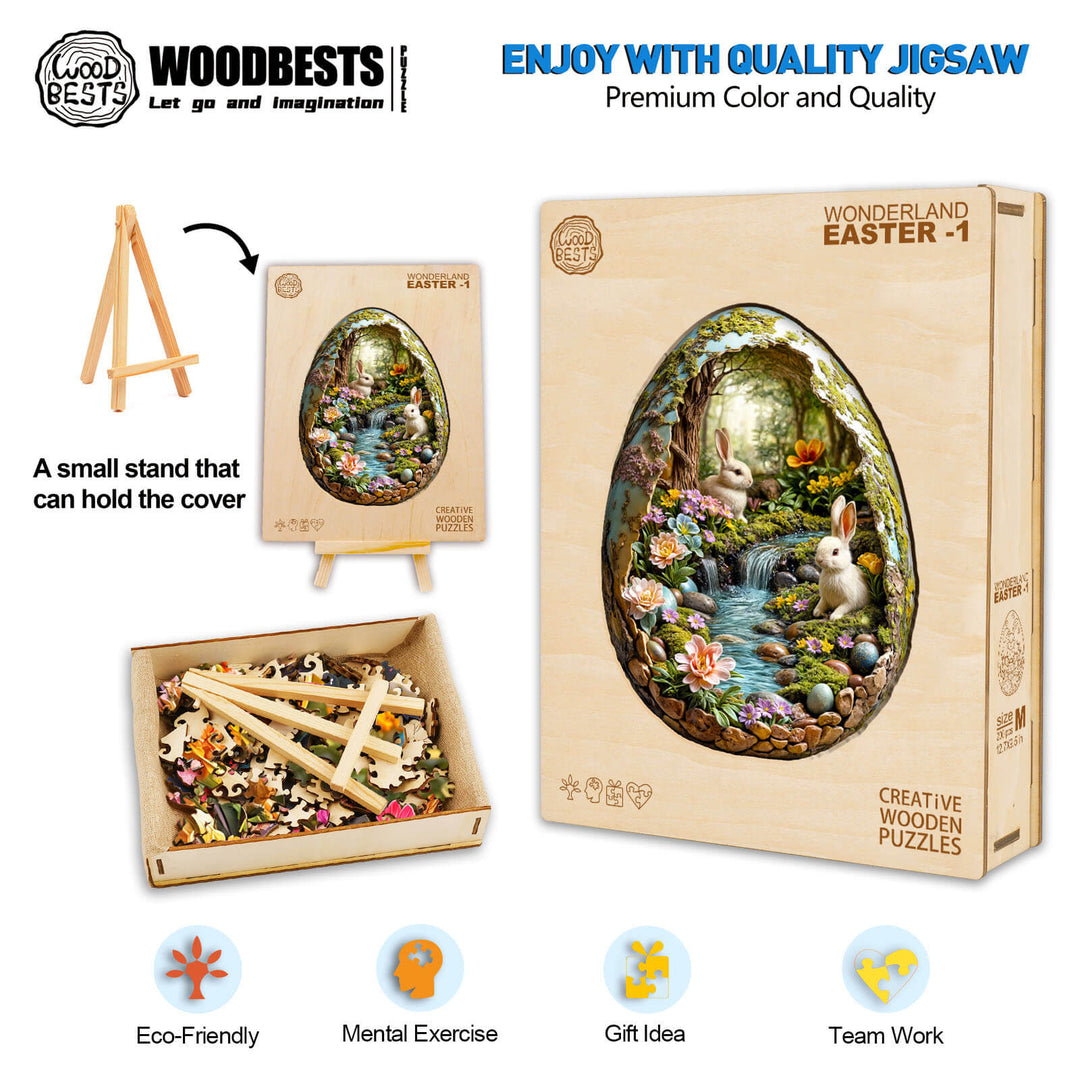 3D Oster-Wunderwelt 1 Holzpuzzle