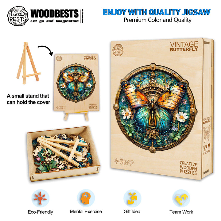 Retro-Schmetterling Holzpuzzle