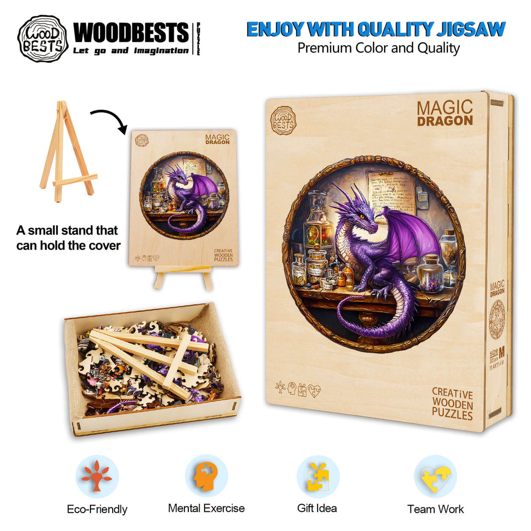 Zauberdrachen Holzpuzzle