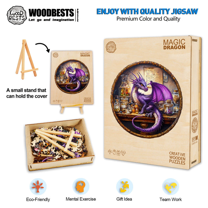 Zauberdrachen Holzpuzzle