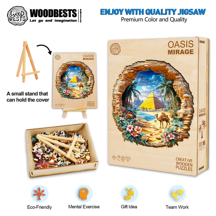 Oasen-Trugbild Holzpuzzle