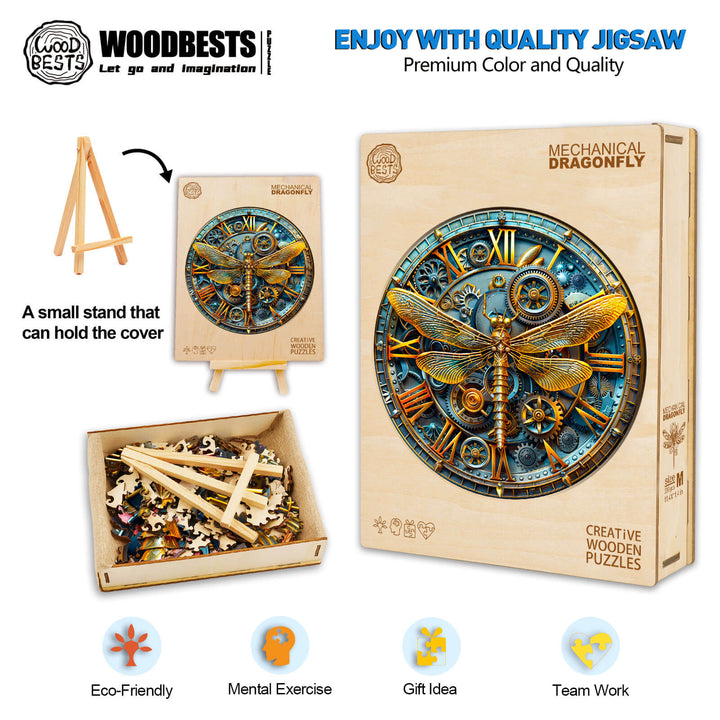 Mechanische Libelle Holzpuzzle