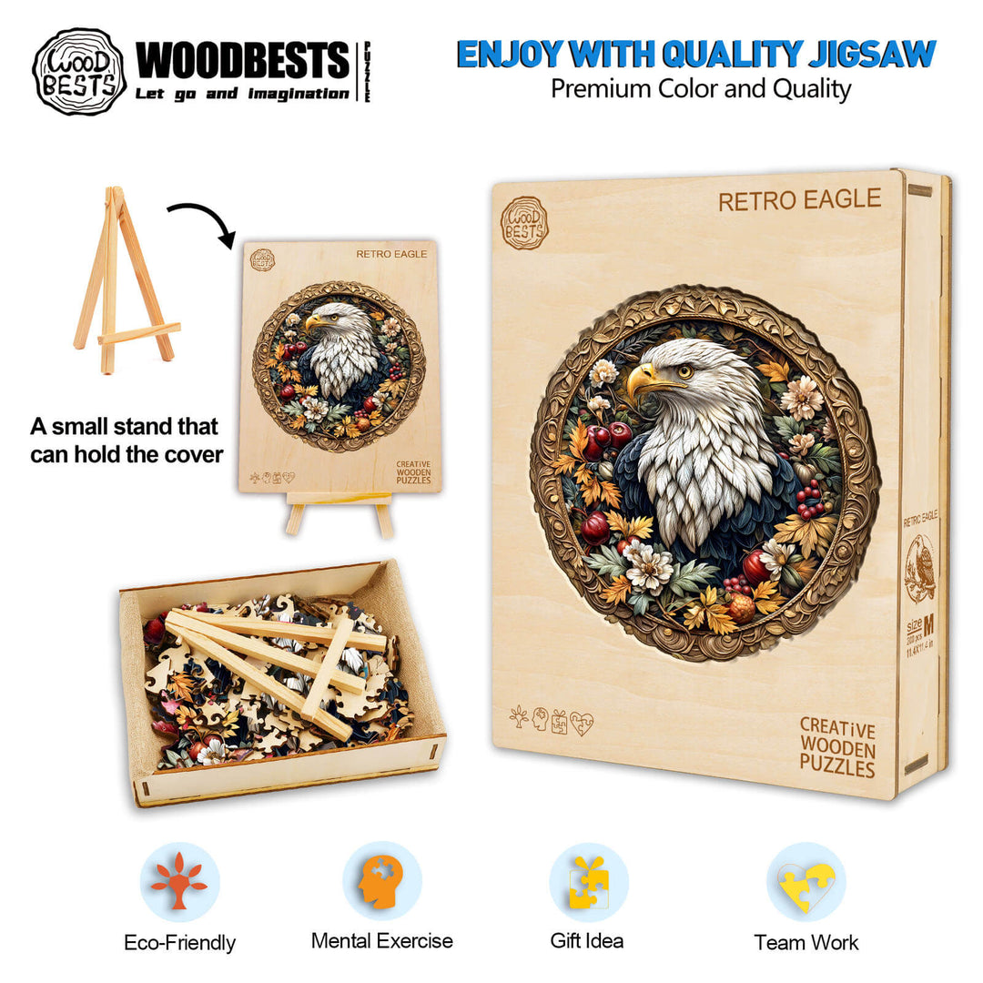 Retro-Adler Holzpuzzle