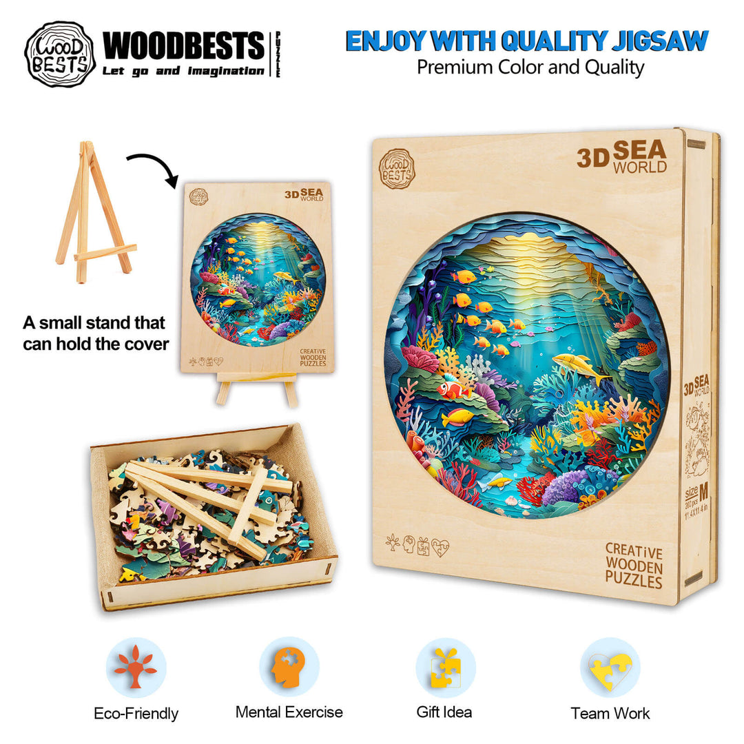 3D Unterwasserwelt Holzpuzzle