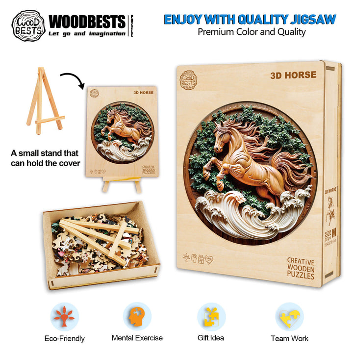 Pferd 2 Holzpuzzle