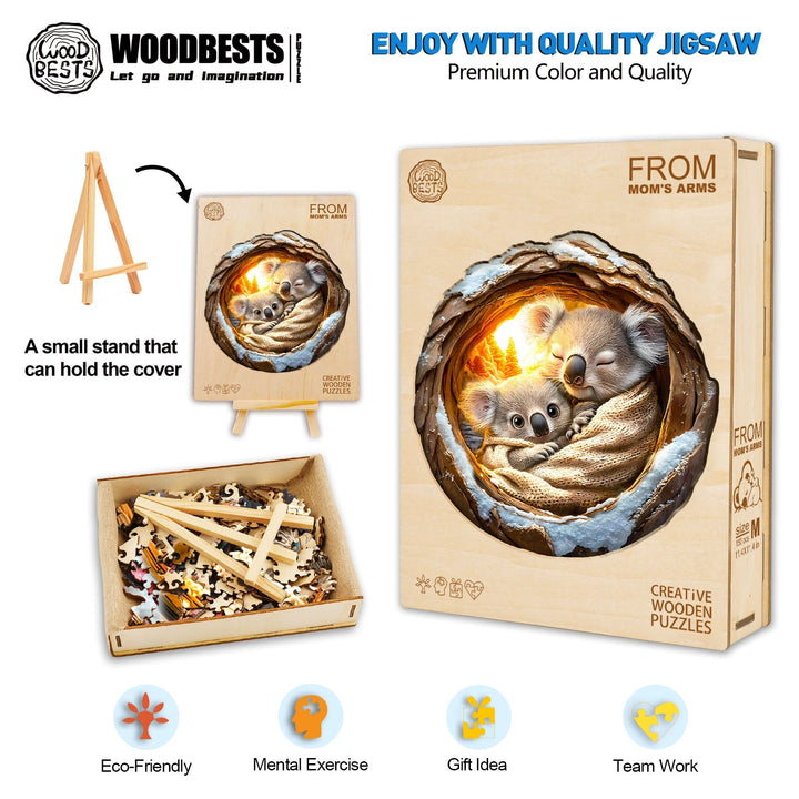 Kind in Mamas Armen Holzpuzzle