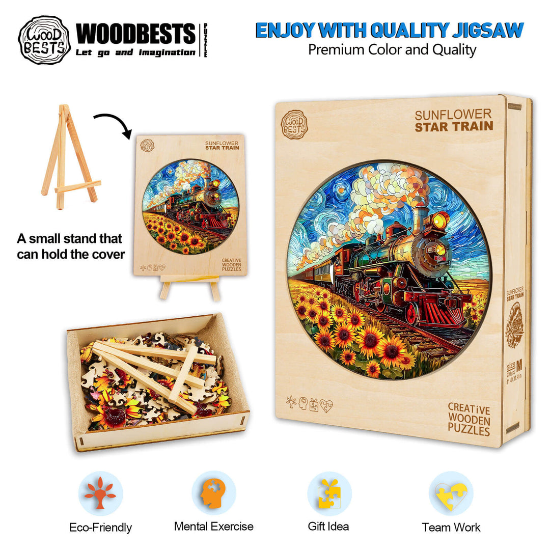 Blumenbahn Holzpuzzle