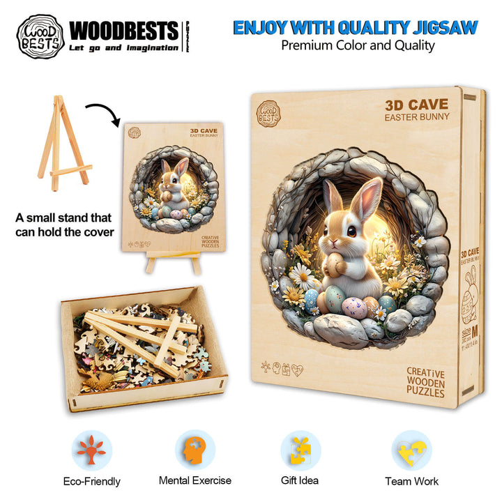 Osterhasen-Höhle Holzpuzzle