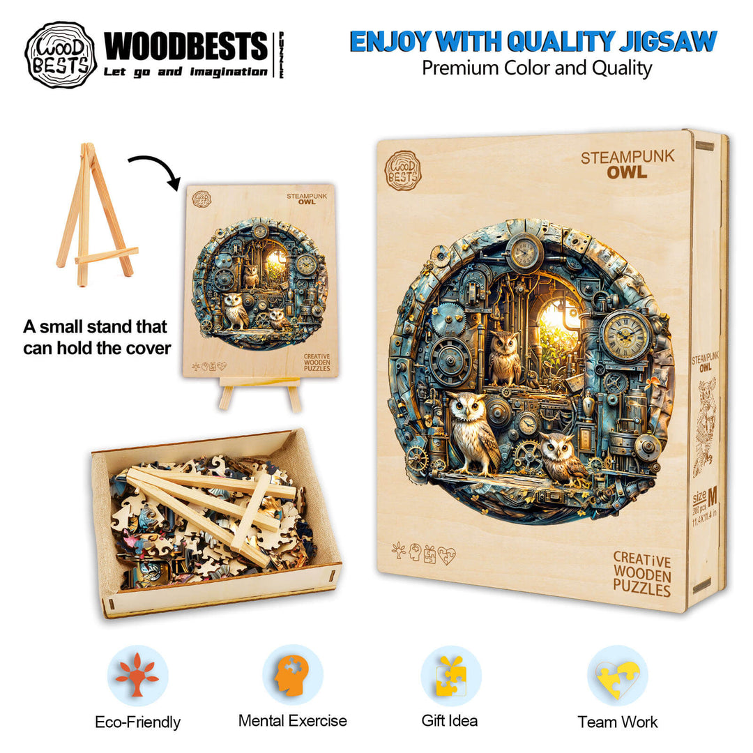Dampfuhreneule Holzpuzzle